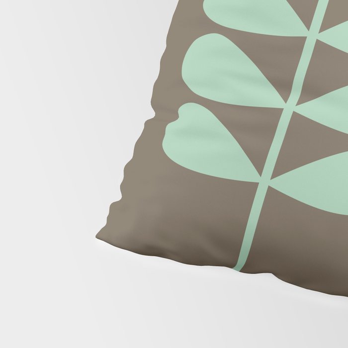 Scandi Flower Pair Retro Floral Minimalist Brown Orange Celadon Mint Pillow Sham Gallery Image 4