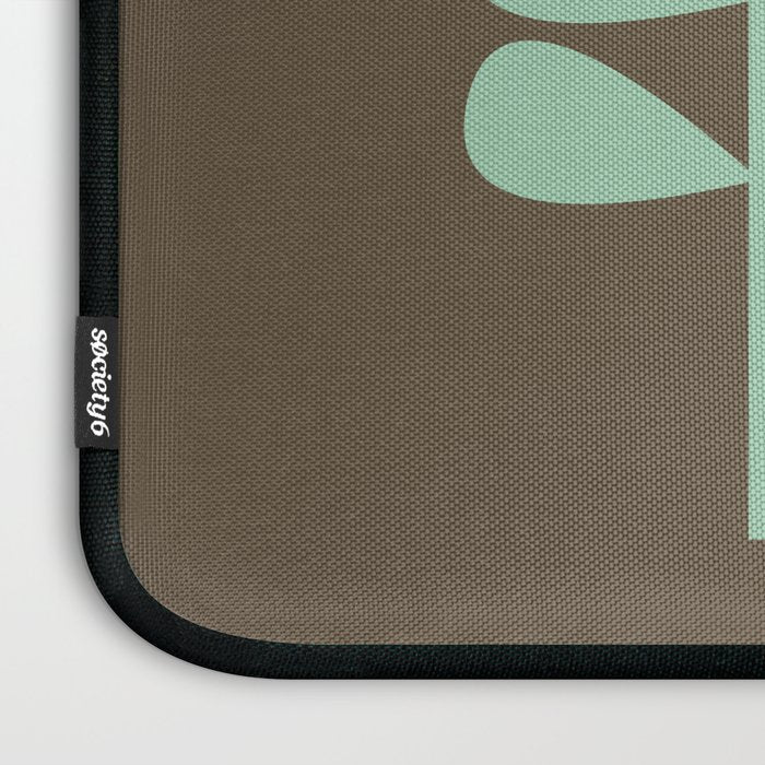 Scandi Flower Pair Retro Floral Minimalist Brown Orange Celadon Mint Laptop Sleeve Gallery Image 3
