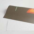 Scandi Flower Pair Retro Floral Minimalist Brown Orange Celadon Mint Wrapping Paper Gallery Image 2