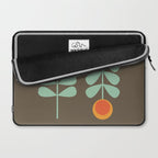 Scandi Flower Pair Retro Floral Minimalist Brown Orange Celadon Mint Laptop Sleeve Gallery Image 2