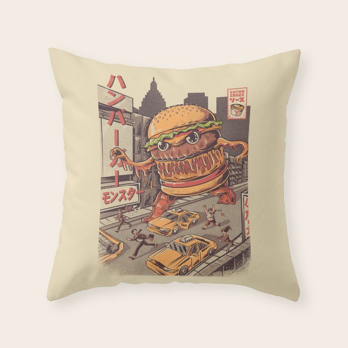 Burgerzilla Throw Pillow Gallery Image 6