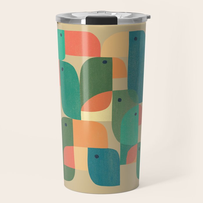 Mid-century tropical birds Travel Mug Gallery Image 1