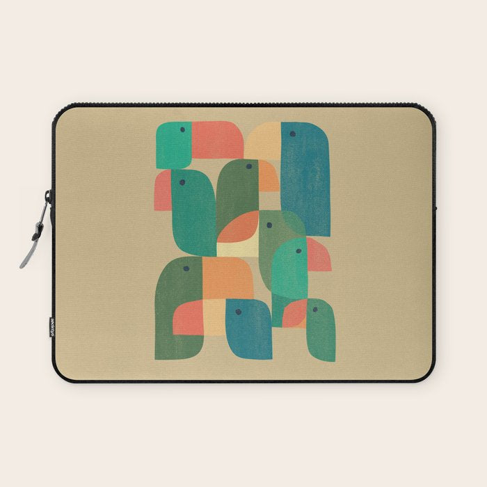 Mid-century tropical birds Laptop Sleeve Gallery Image 1