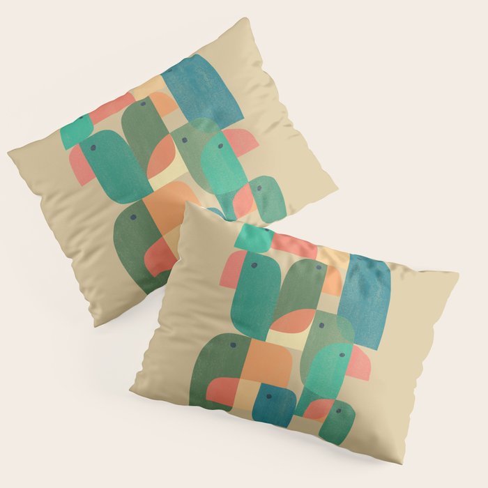 Mid-century tropical birds Pillow Sham Gallery Image 3