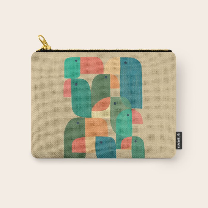Mid-century tropical birds Carry All Pouch Gallery Image 1