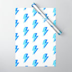Blue Lightning Bolts Wrapping Paper Gallery Image 1