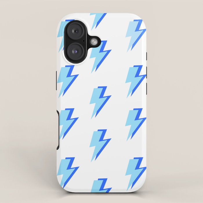 Blue Lightning Bolts iPhone Case Gallery Image 1