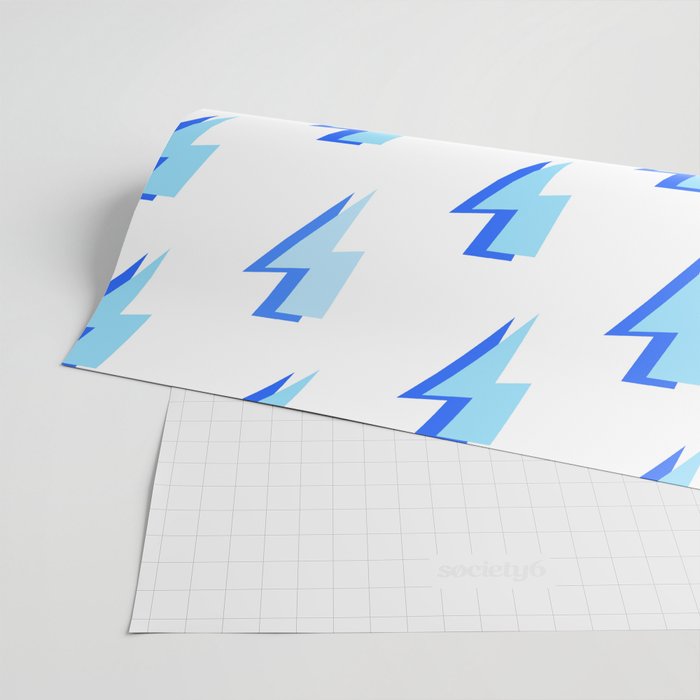 Blue Lightning Bolts Wrapping Paper Gallery Image 2