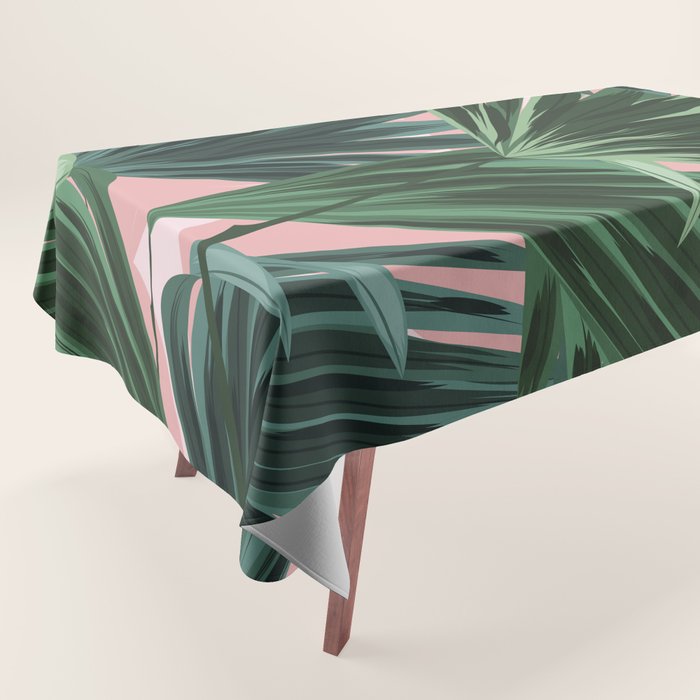 Pink and green palm trees Tablecloth Gallery Image 1