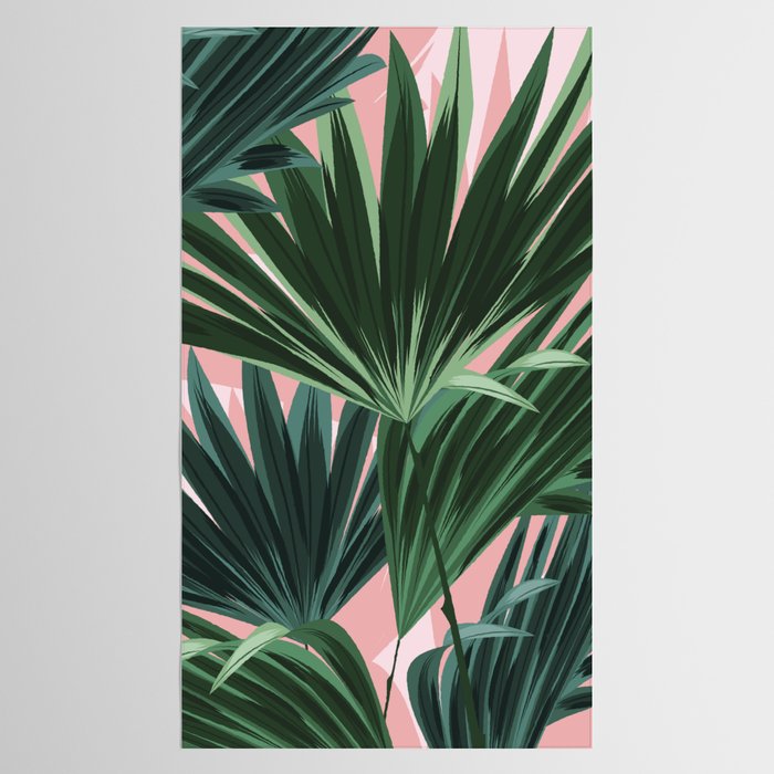 Pink and green palm trees Tablecloth Gallery Image 2