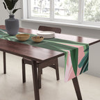 Pink and green palm trees Table Runner Gallery Image 2