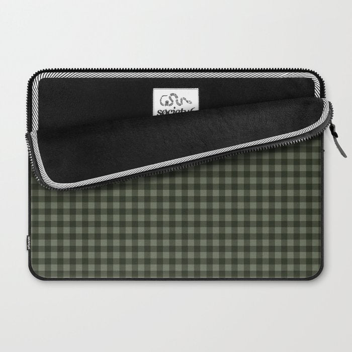 Gingham Plaid Pattern - Forest Green Laptop Sleeve Gallery Image 2