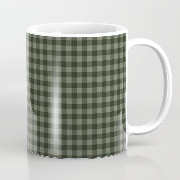 Gingham Plaid Pattern - Forest Green Coffee Mug Gallery Image 1