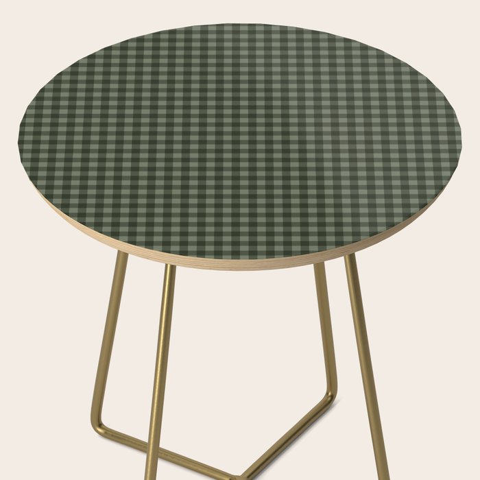 Gingham Plaid Pattern - Forest Green Side Table Gallery Image 2