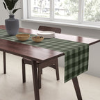 Gingham Plaid Pattern - Forest Green Table Runner Gallery Image 2