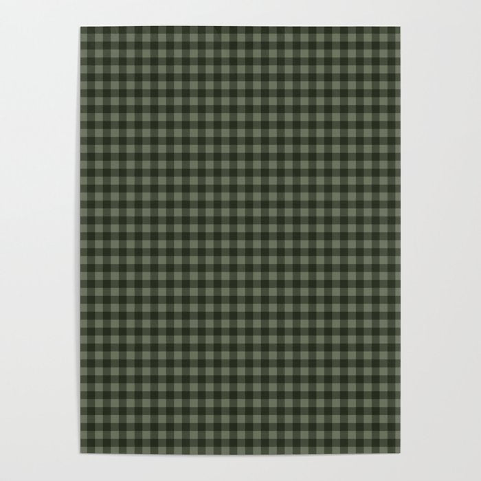 Gingham Plaid Pattern - Forest Green Poster Gallery Image 1