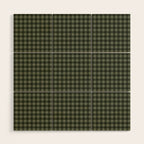 Gingham Plaid Pattern - Forest Green Wood Wall Art Gallery Image 1