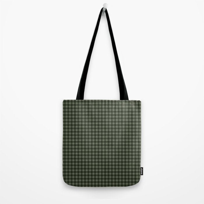 Gingham Plaid Pattern - Forest Green Tote Bag Gallery Image 2