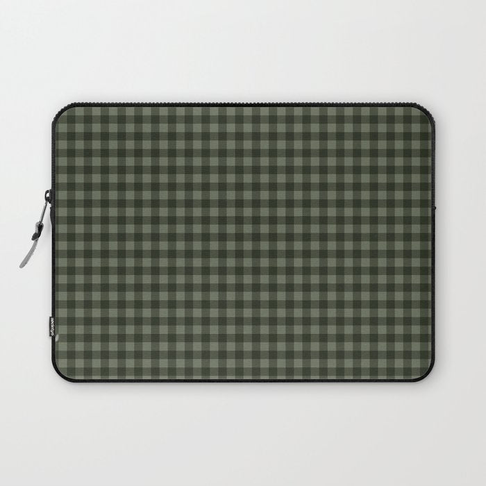 Gingham Plaid Pattern - Forest Green Laptop Sleeve Gallery Image 1