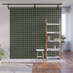 Gingham Plaid Pattern - Forest Green Wall Mural Gallery Image 1