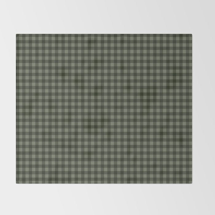 Gingham Plaid Pattern - Forest Green Throw Blanket Gallery Image 2
