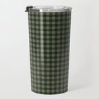 Gingham Plaid Pattern - Forest Green Travel Mug Gallery Image 3