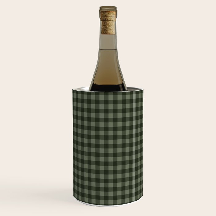 Gingham Plaid Pattern - Forest Green Wine Chiller Gallery Image 2