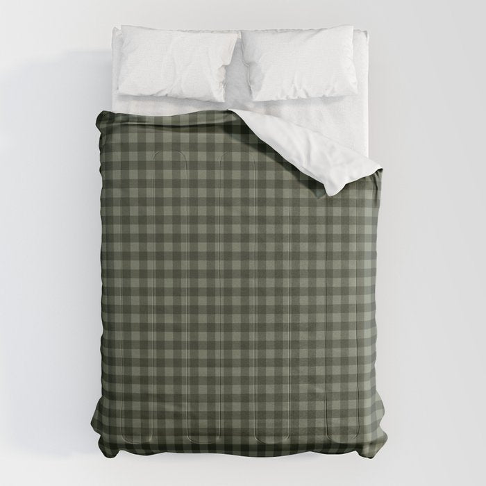 Gingham Plaid Pattern - Forest Green Comforter Gallery Image 6
