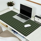Gingham Plaid Pattern - Forest Green Desk Mat Gallery Image 2