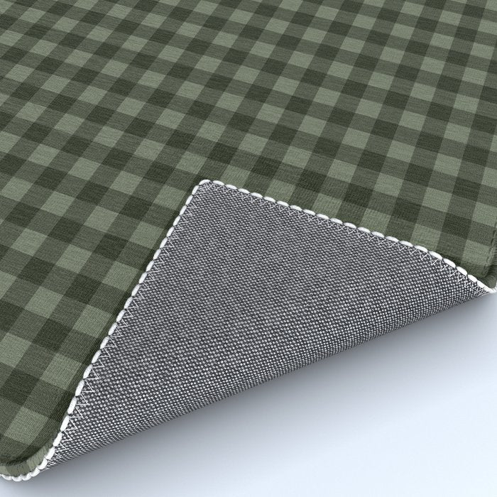 Gingham Plaid Pattern - Forest Green Rug Gallery Image 4