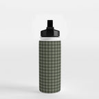 Gingham Plaid Pattern - Forest Green Water Bottle Gallery Image 2