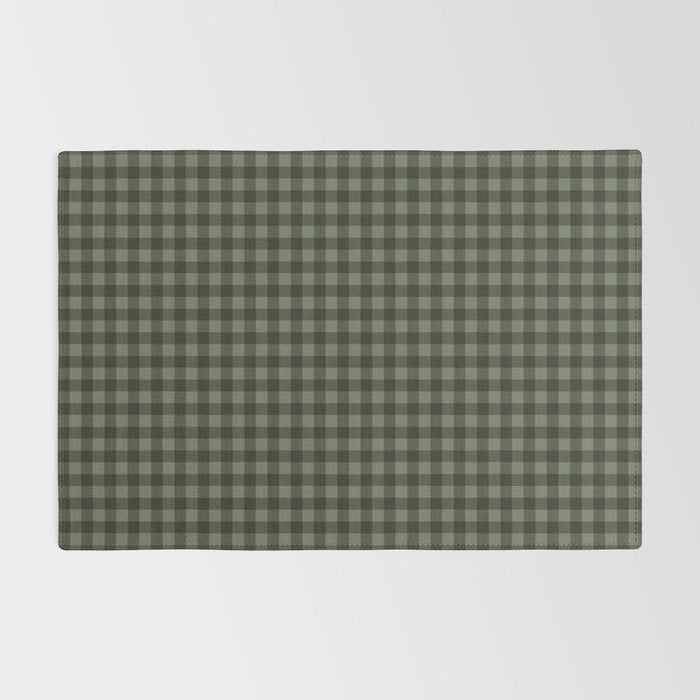 Gingham Plaid Pattern - Forest Green Rug Gallery Image 2