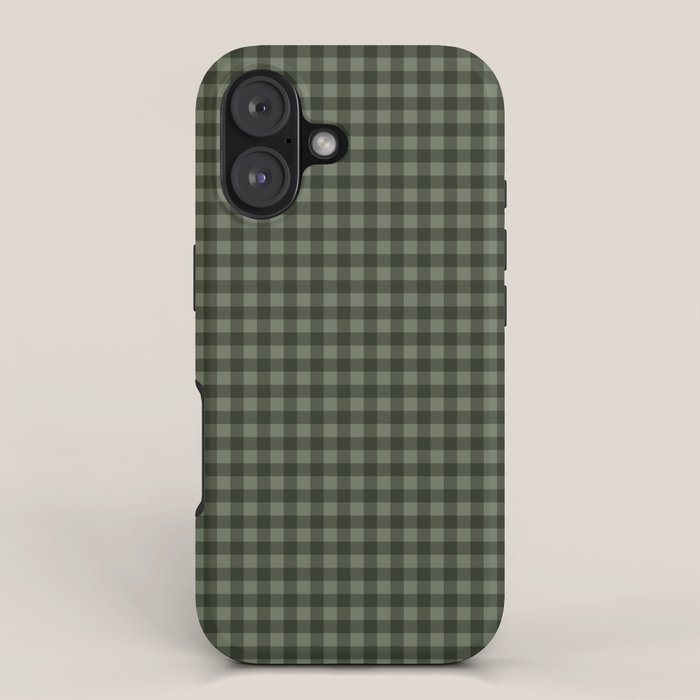 Gingham Plaid Pattern - Forest Green iPhone Case Gallery Image 1