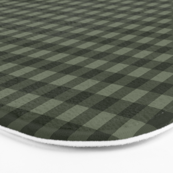 Gingham Plaid Pattern - Forest Green Bath Mat Gallery Image 3