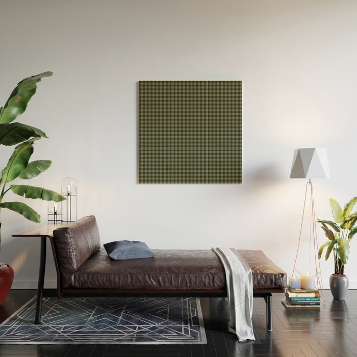 Gingham Plaid Pattern - Forest Green Wood Wall Art Gallery Image 2