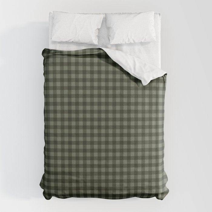 Gingham Plaid Pattern - Forest Green Duvet Cover Gallery Image 6