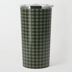 Gingham Plaid Pattern - Forest Green Travel Mug Gallery Image 1