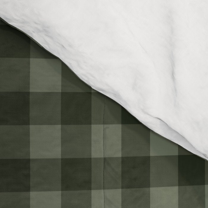 Gingham Plaid Pattern - Forest Green Comforter Gallery Image 4