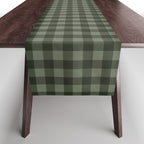 Gingham Plaid Pattern - Forest Green Table Runner Gallery Image 1