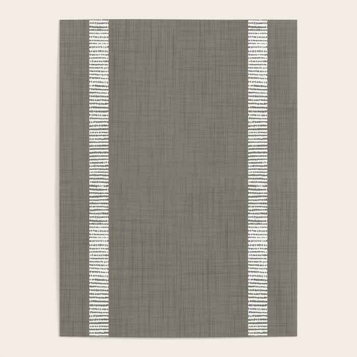 Modern Boho Serenity Stripes Muted Grey  Poster Gallery Image 4