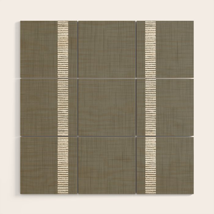 Modern Boho Serenity Stripes Muted Grey  Wood Wall Art Gallery Image 1