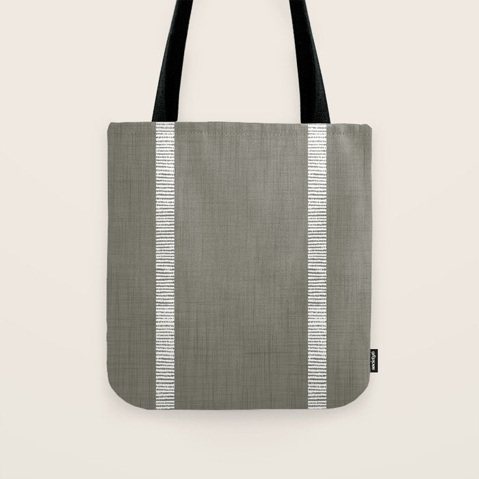 Modern Boho Serenity Stripes Muted Grey  Tote Bag Gallery Image 1