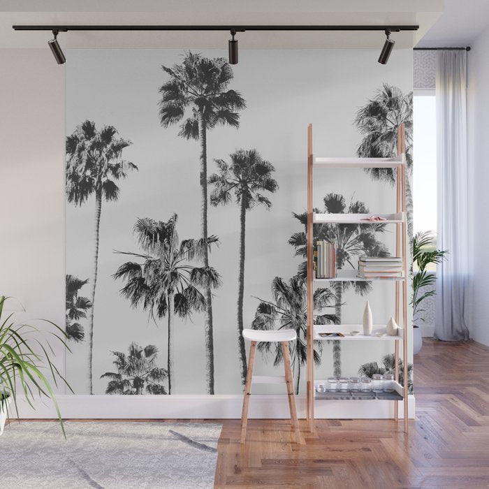 Black & White Palms 3 Wall Mural Gallery Image 1