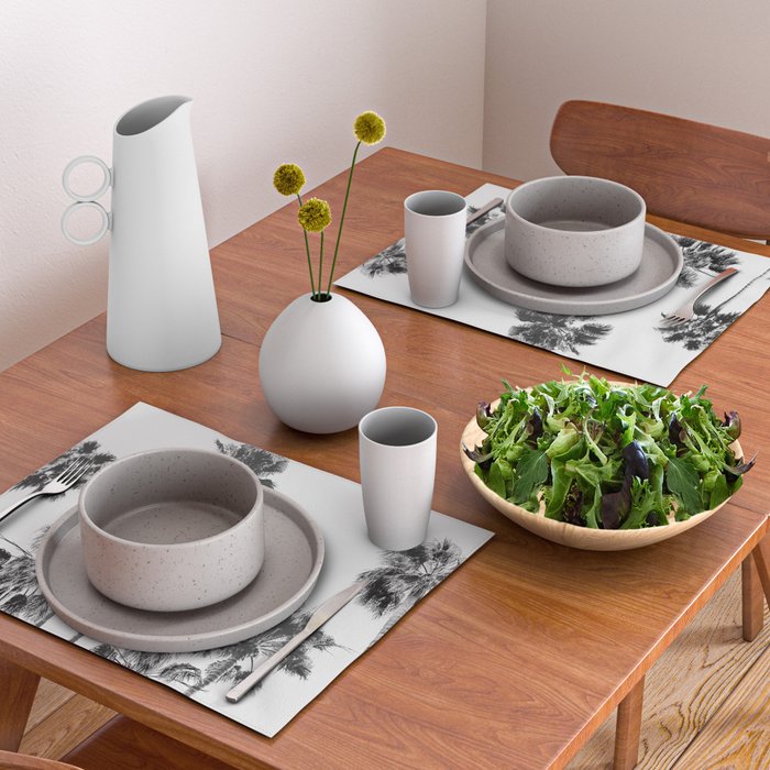 Black & White Palms 3 Placemat Gallery Image 2