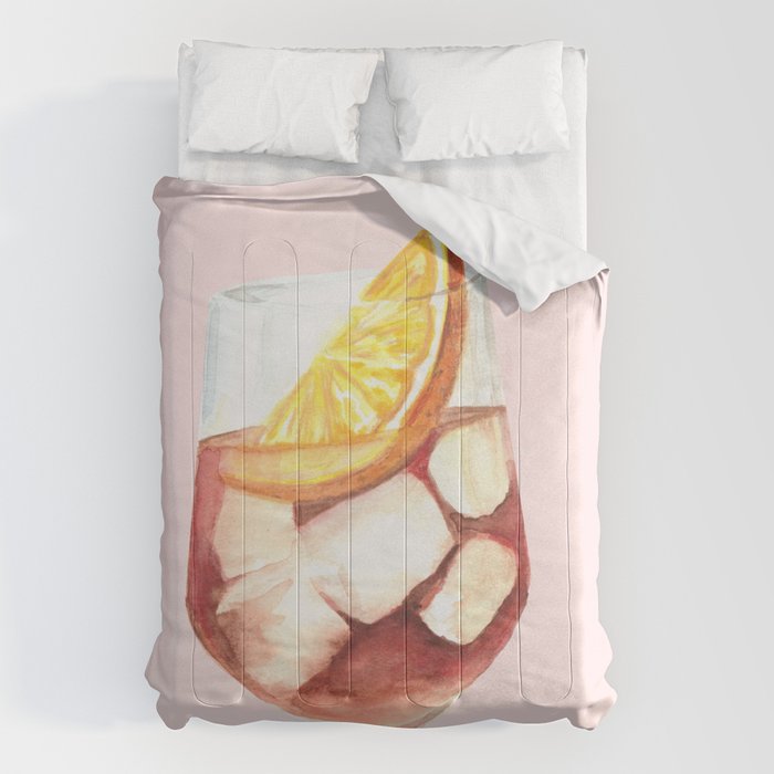 Aperol Spritz: Retro Classic Cocktail 01 Comforter Gallery Image 6