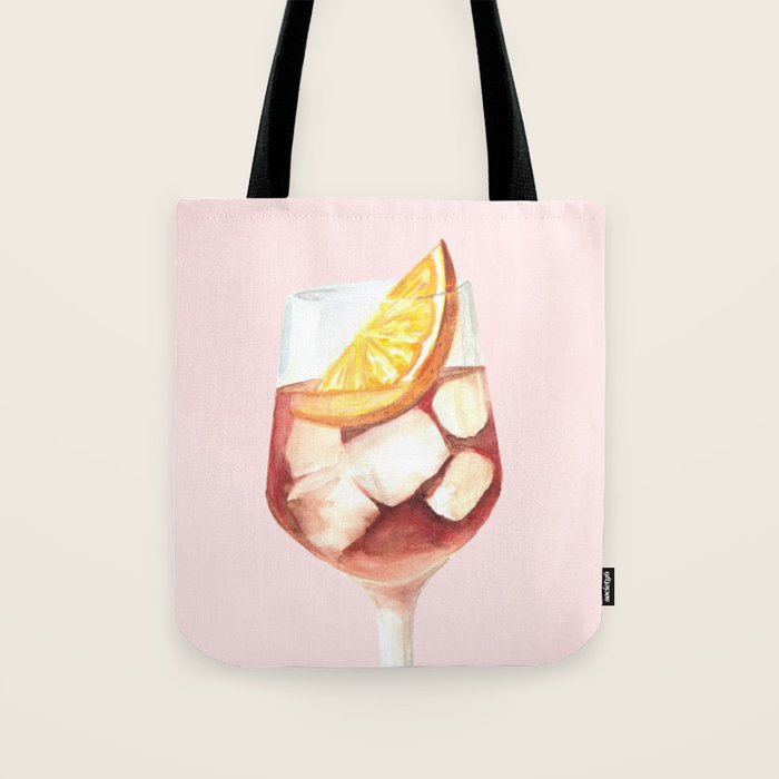 Aperol Spritz: Retro Classic Cocktail 01 Tote Bag Gallery Image 1