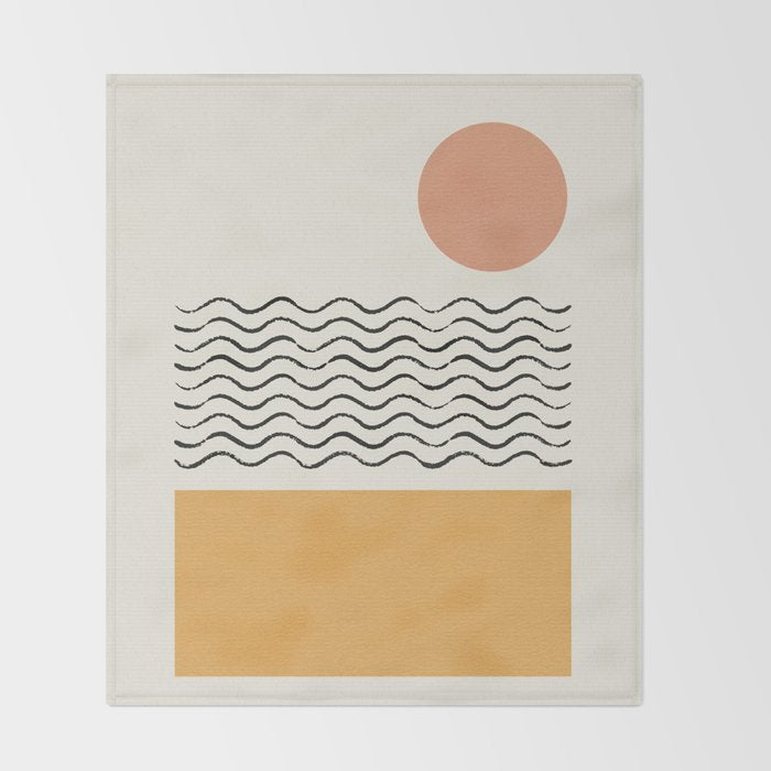 Sun Wave Beach - Abstract Throw Blanket Gallery Image 2