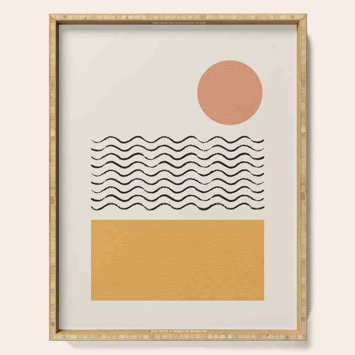 Sun Wave Beach - Abstract Serving Tray Gallery Image 1