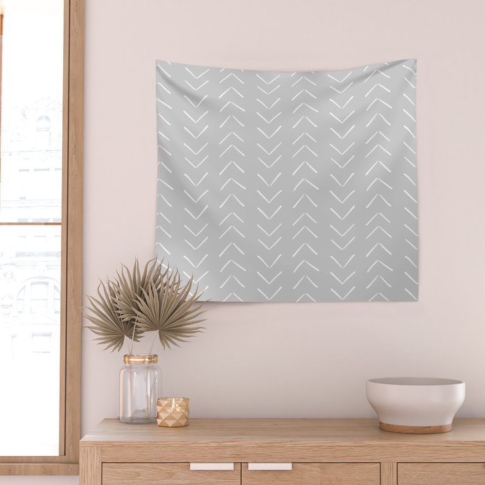 Boho Big Arrows in Grey Wall Tapestry Gallery Image 2