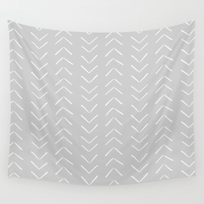 Boho Big Arrows in Grey Wall Tapestry Gallery Image 4